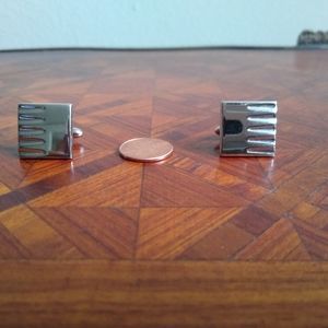 VTG 1950's SWANK silver-tone etched cufflinks.